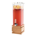 2 Gal. Rectangular Bamboo Base Beverage Dispenser