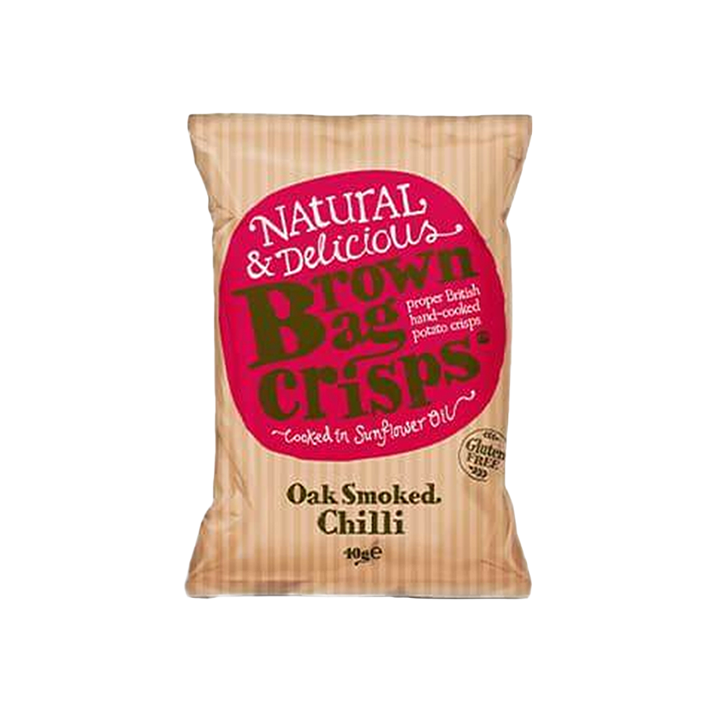 Brown Bag Crisps - Oak Smoked Chilli Crisps (40g) (20/carton)