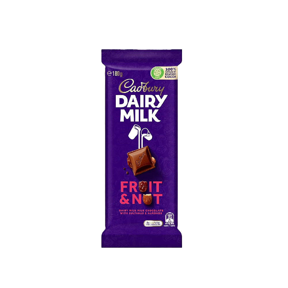 Cadbury - Dairy Milk Fruit & Nut Chocolate (180g) (14/carton)