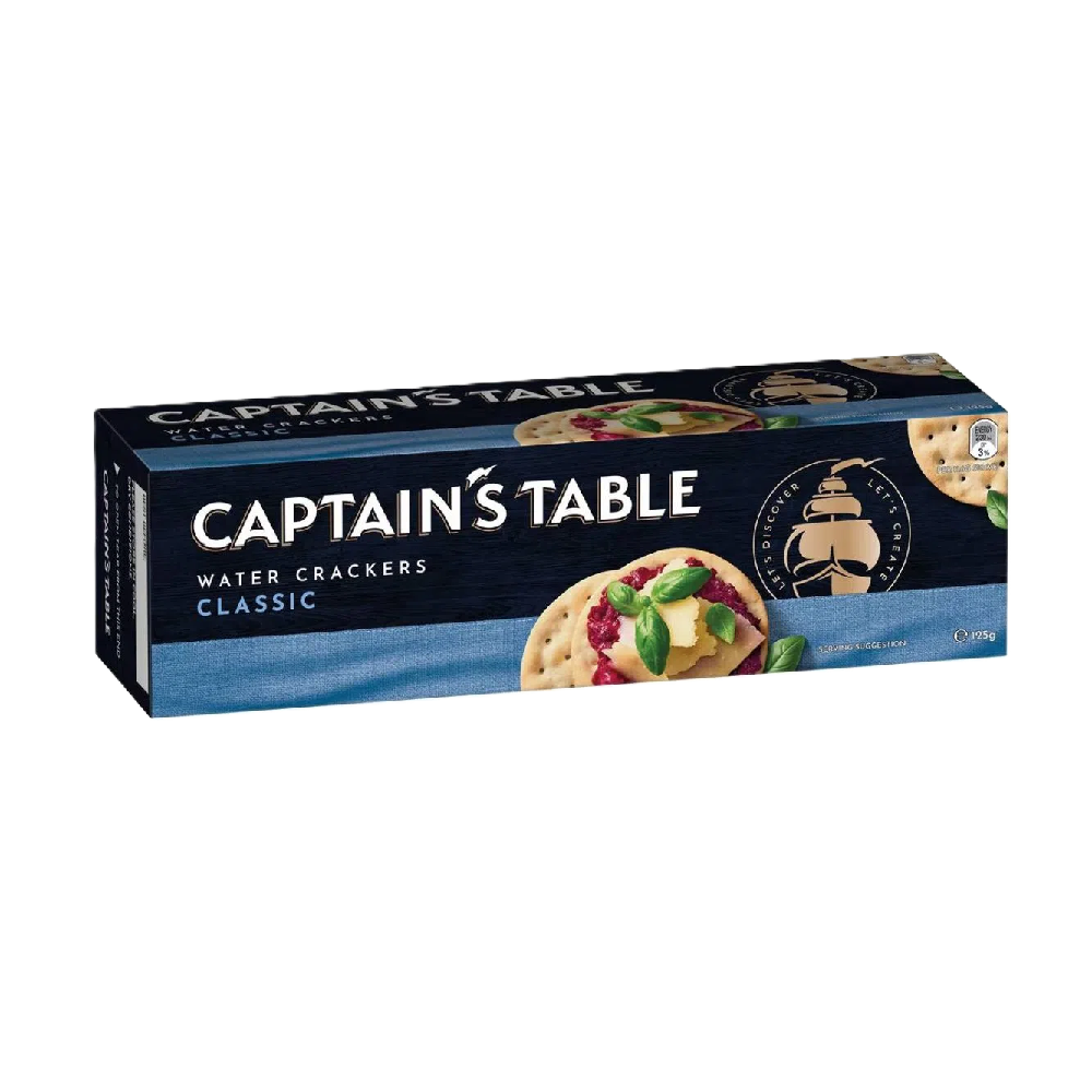 Captain's Table - Water Crackers Classic (125g) (16/carton)