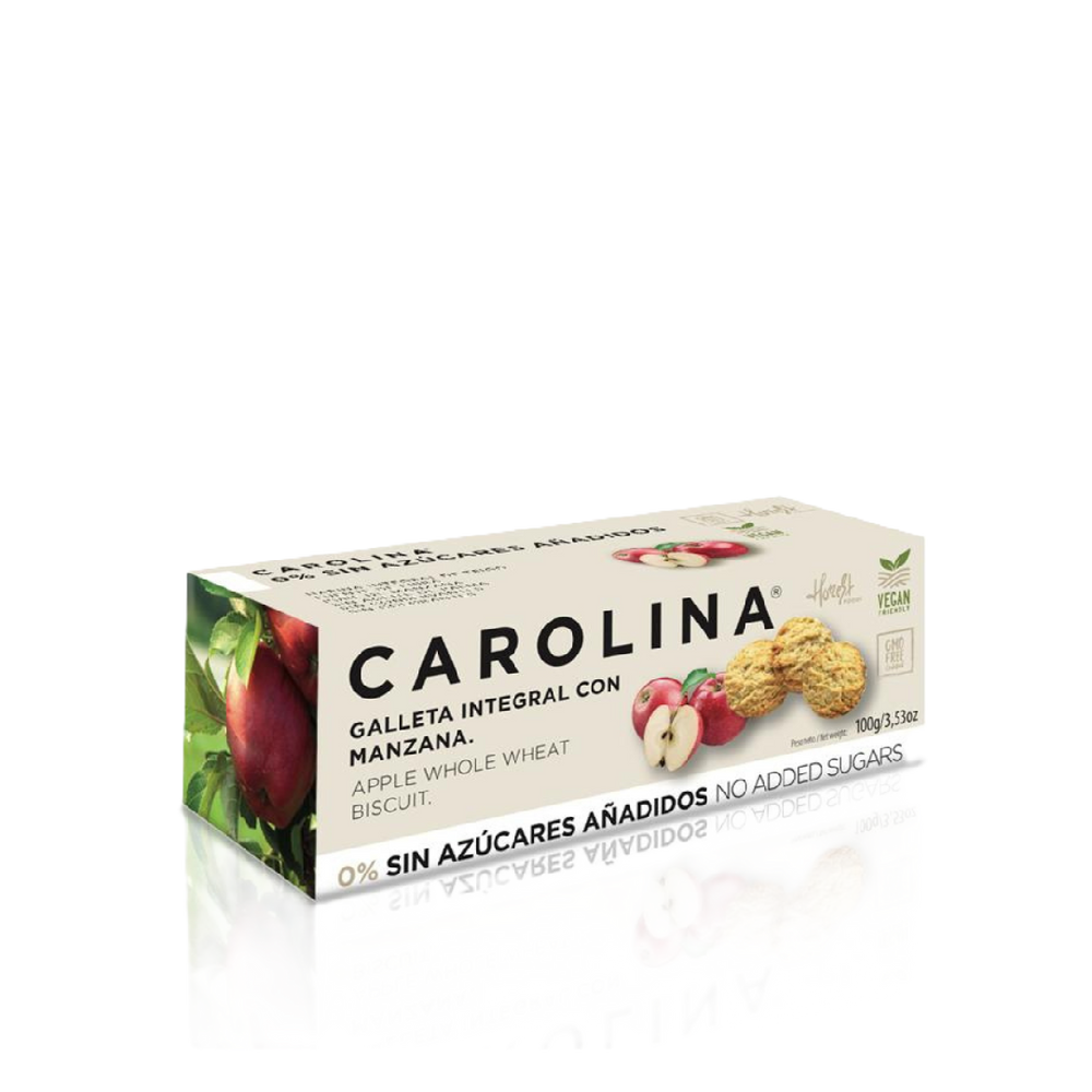 Carolina - Sugarfree Whole Wheat Cookie with Apple (100g) (12/carton)