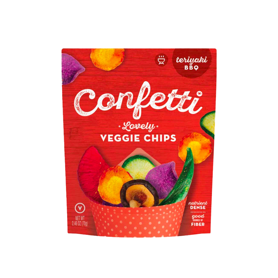Confetti - Teriyaki BBQ Veggie Chips (70g) - Front Side