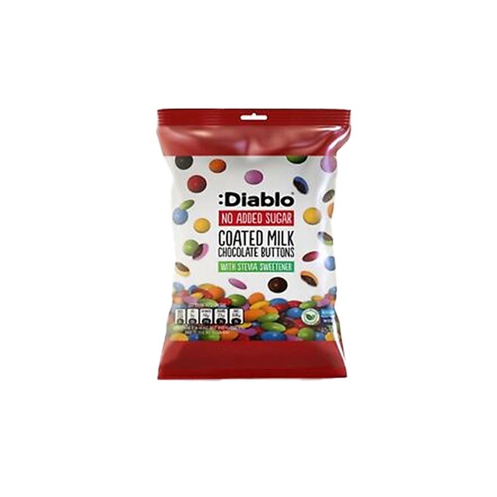 Diablo - No Added Sugar Coated Milk Chocolate Buttons (40g) (24/carton)