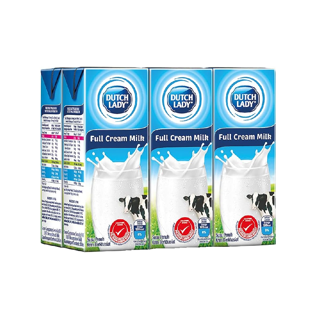 Dutch Lady- Pure Farm UHT Full Cream Milk (6/pack) (200ml) (4/carton)