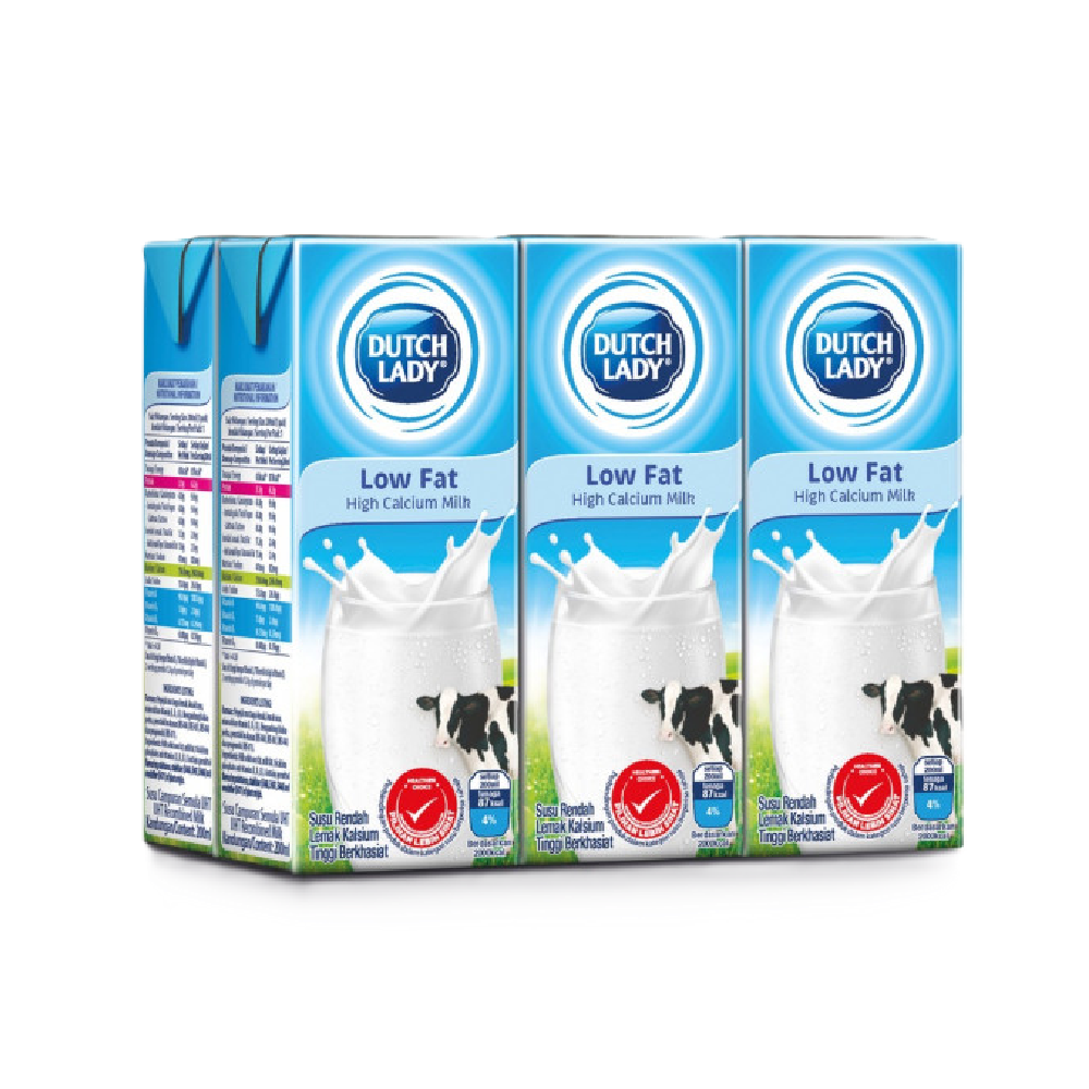 Dutch Lady - Pure Farm UHT Low Fat Milk (6/pack) (200ml) (4/carton)