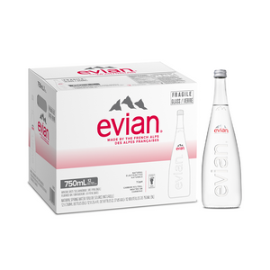 Evian - Natural Mineral Glass Bottle (750ml) (12/carton)