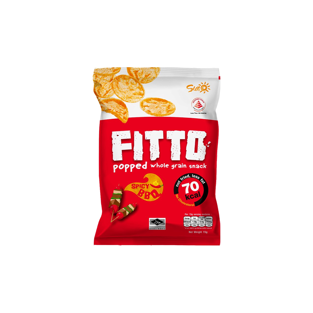 Fitto - Popped Whole Grain Chips Spicy Bbq (20g)