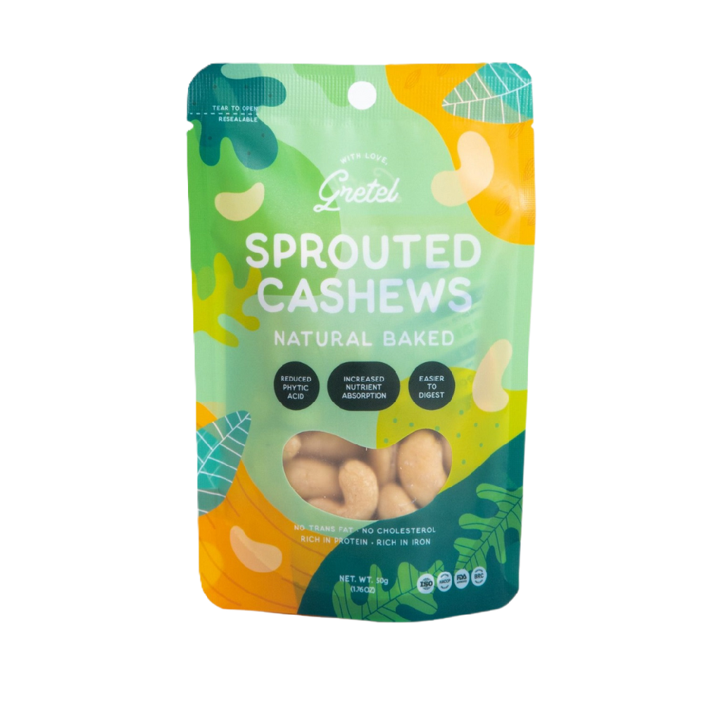 Gretel - Natural Baked Sprouted Cashews (50g) (12/carton)