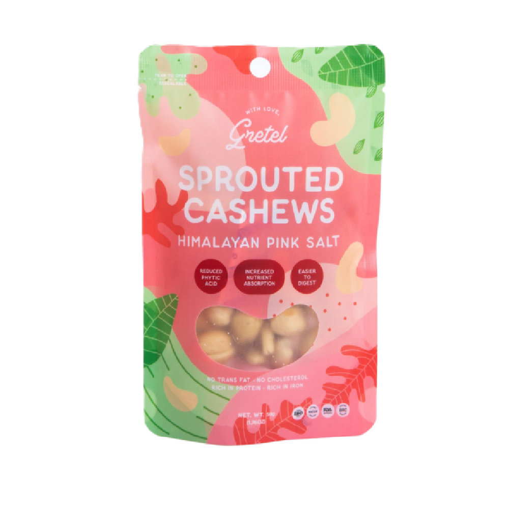 Gretel - Pink Himalayan Salt Sprouted Cashews (50g) (12/carton)