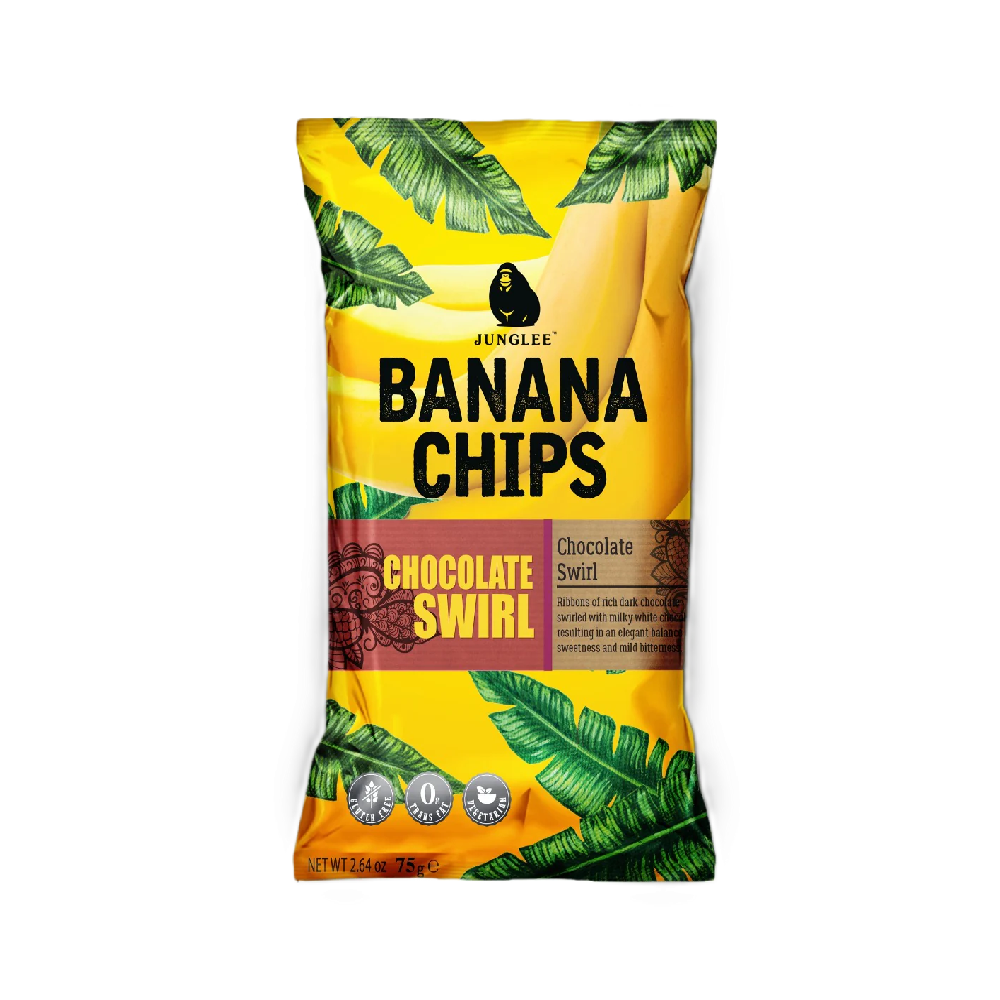 Junglee - Chocolate Swirl Banana Chips (75g) (24/carton)