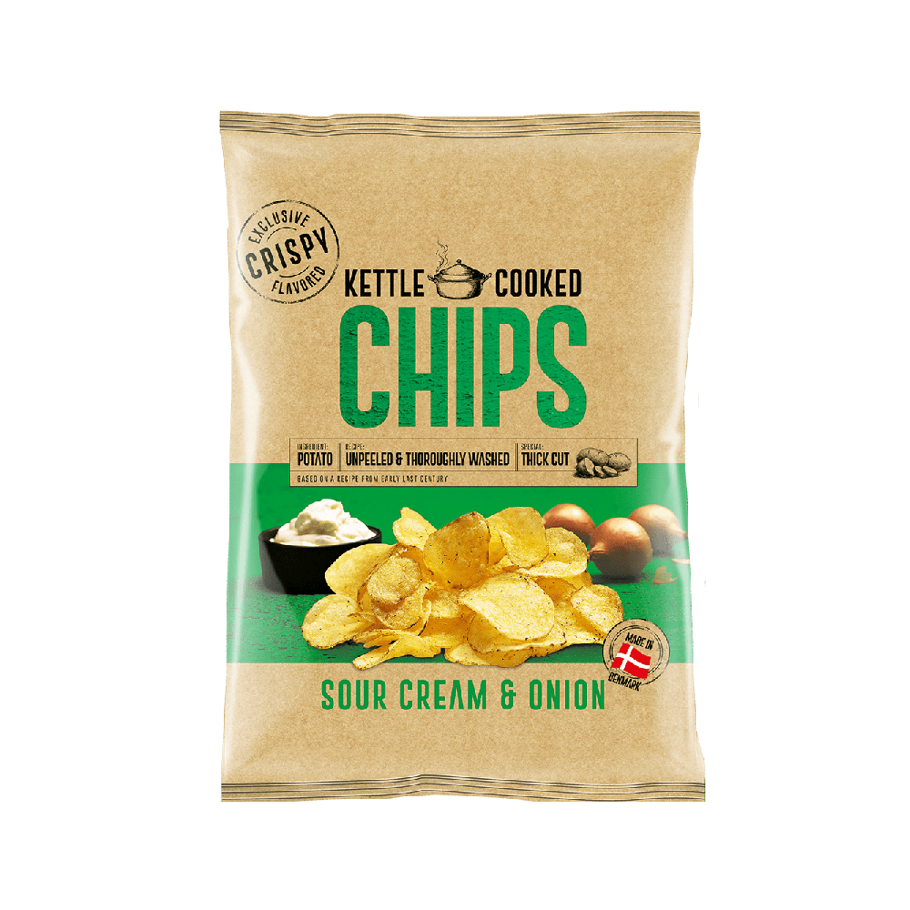 Kettle Cooked - Sour Cream & Onion Chips (150g) (8/carton)