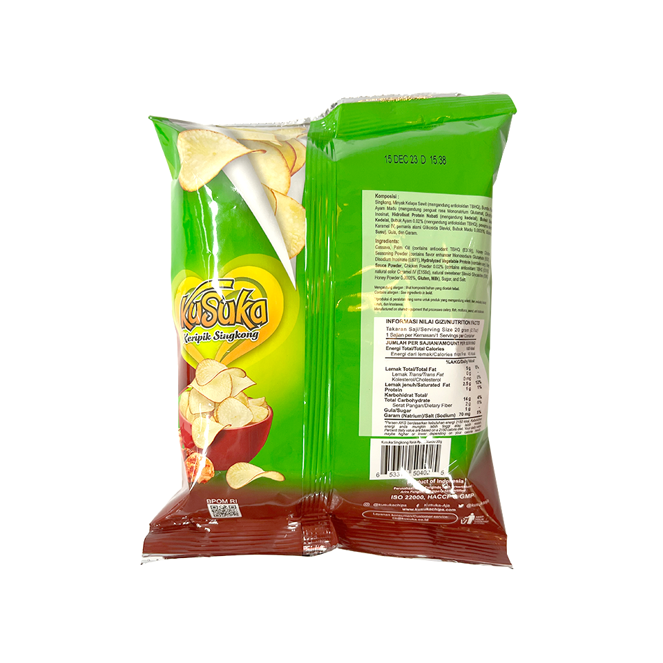 Kusuka - Casava Chips (20g) (60/carton) – TastySnackAsia