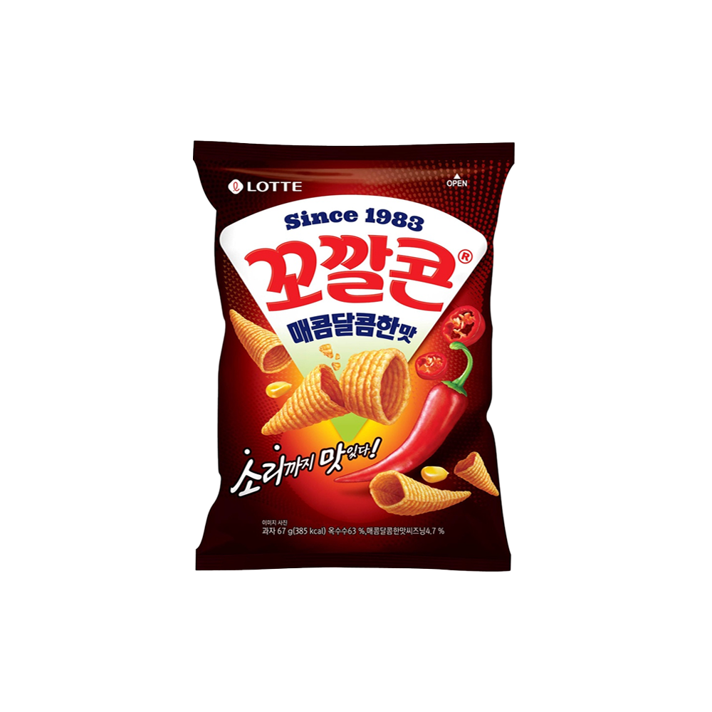 Lotte - Sweet & Spicy Kokkal Corn Snack (67g) (20/carton)