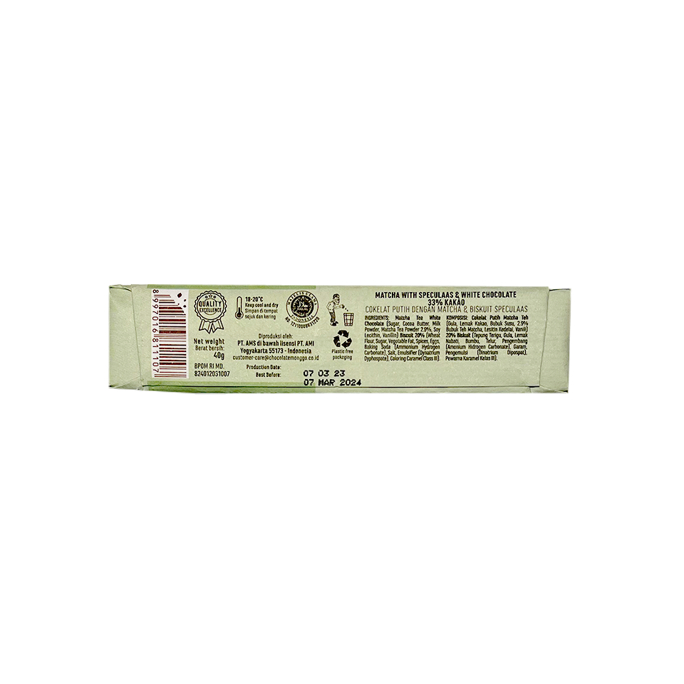 Monggo - Matcha White Chocolate 33% KaKao (40g)