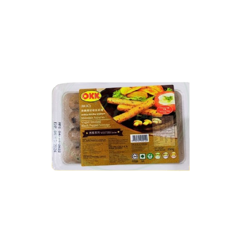 OKK - Vegetarian Smoked Black Pepper Sausage (250g) (32/carton)