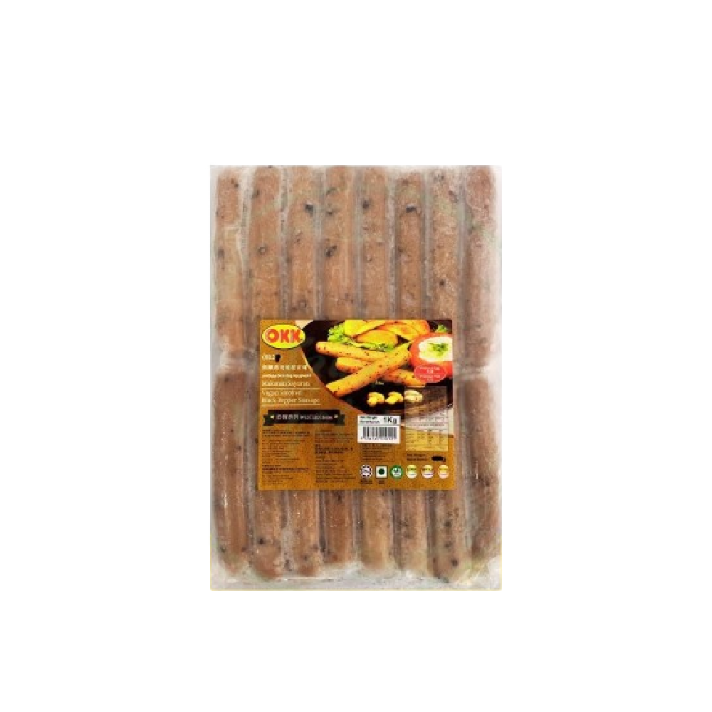 OKK - Vegetarian Smoked Black Pepper Sausage (1kg) (15/carton)