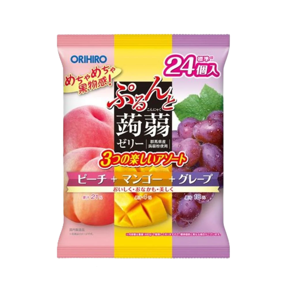 Orihiro - Peach, Mango & Grape Konjac Jelly (24/pack) (480g) (12/carton)