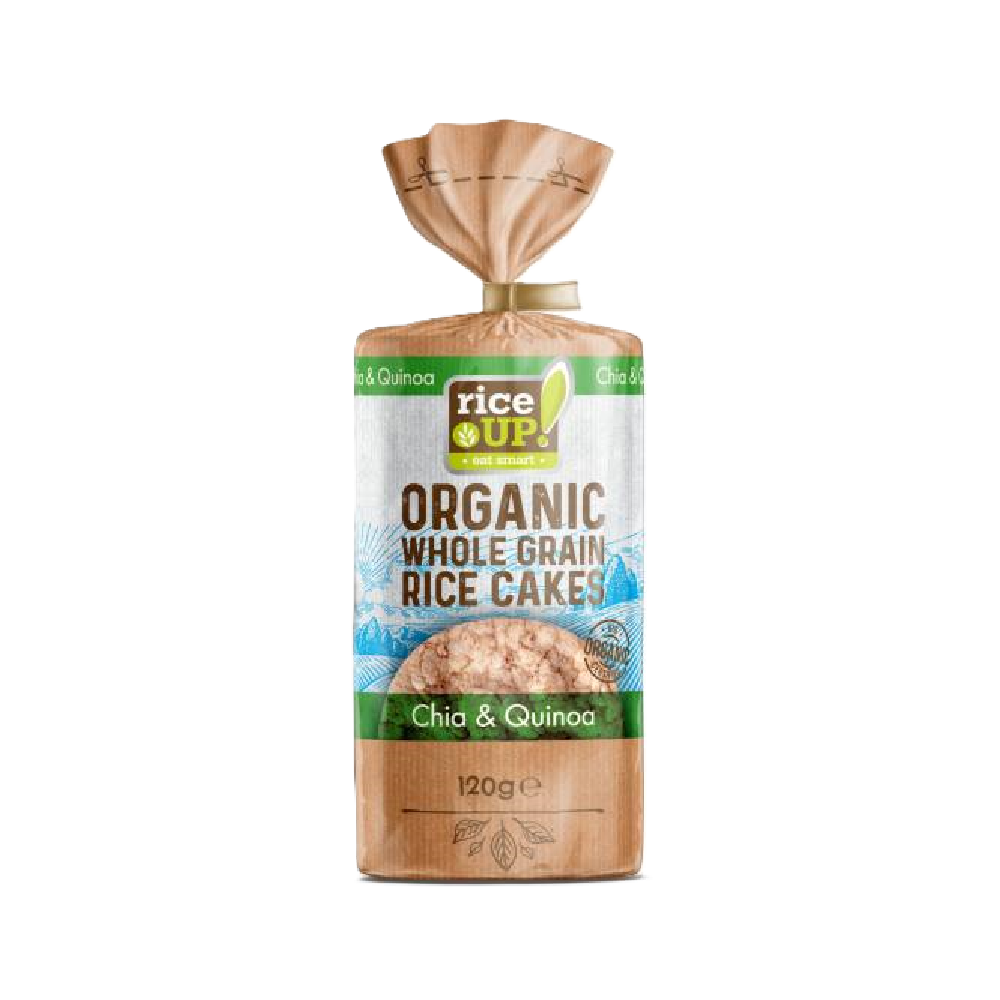 RiceUp! - Organic Brown Rice Cakes Chia & Quinoa (120g) (24/carton)