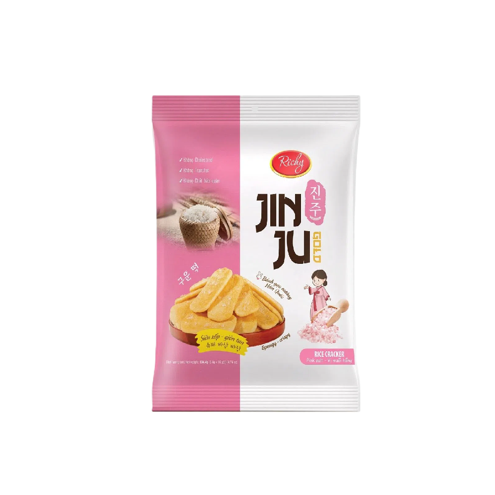 Richy - Jin Ju Pink Salt Rice Cracker (14/pack) (134g) (20/carton)