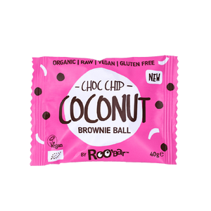 Roobar - Chocolate Chip Coconut Brownie Ball (40g) (12/carton)