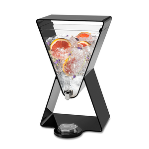 Lucid Prism Black Acrylic Beverage Dispenser with Drip Tray