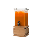 Square 1 Gal. Beverage Dispenser with Bamboo Base