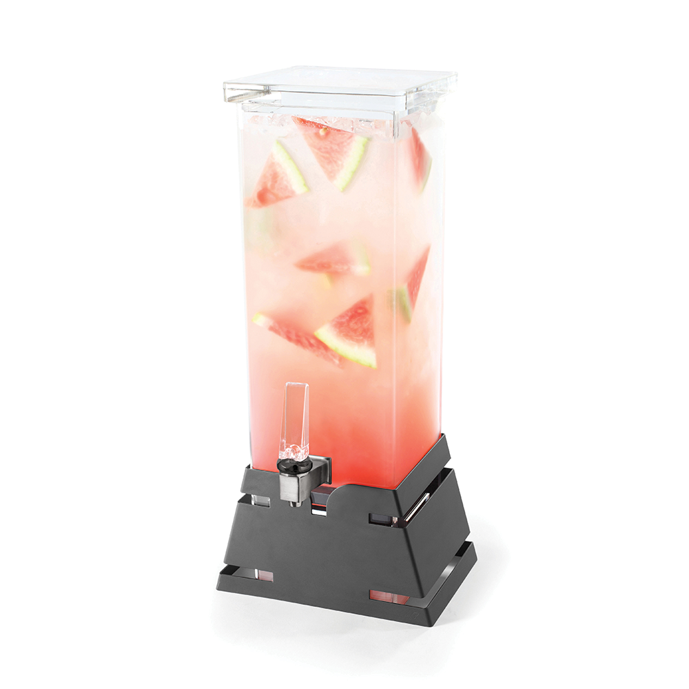 Square Beverage Dispenser with Black Matte Pyramid Base