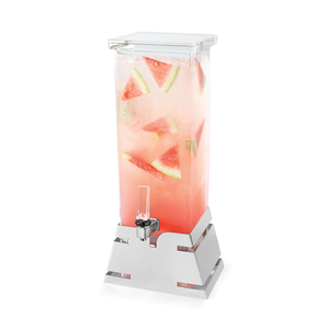 Square Beverage Dispenser with Stainless Steel Pyramid Base