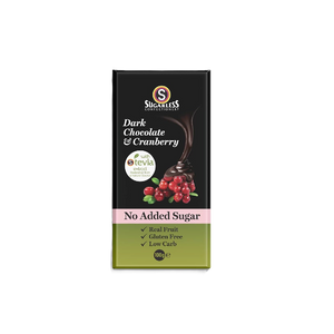 Sugarless Confectionery - Dark Chocolate & Cranberry (100g) (12/carton)