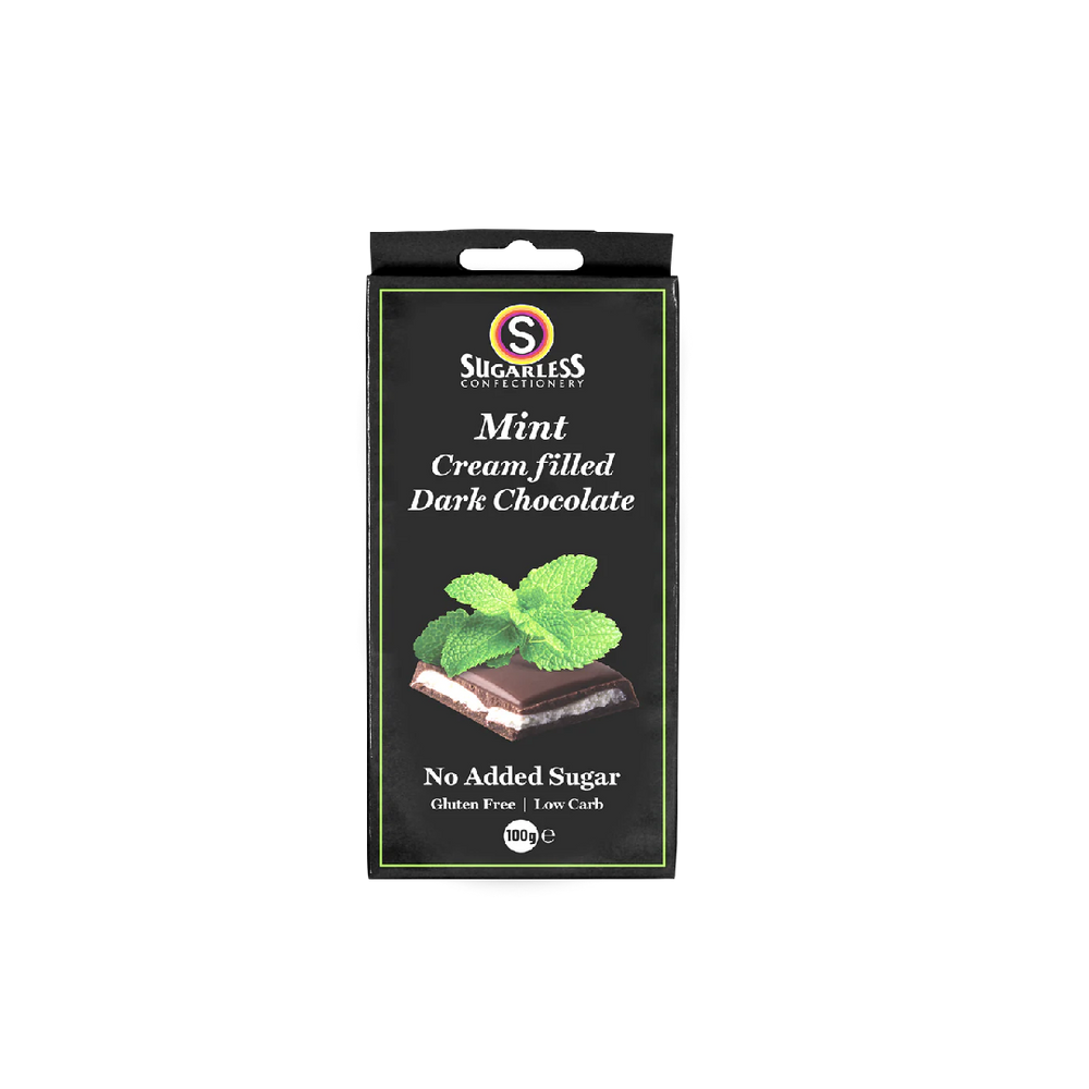 Sugarless Confectionery - Dark Chocolate & Mint Cream (100g) (12/carton)