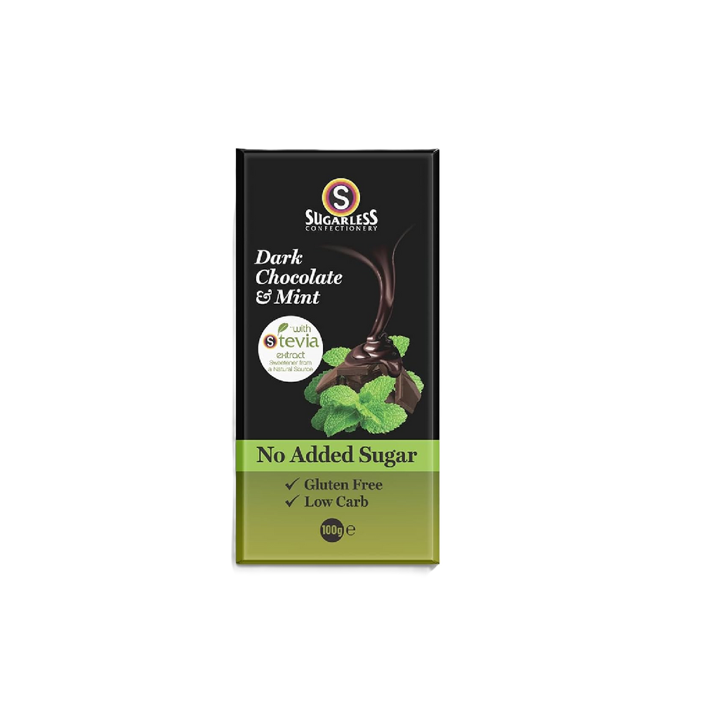 Sugarless Confectionery - Dark Chocolate & Mint (100g) (12/carton)