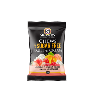 Sugarless Confectionery - Fruit & Cream Flavour Chews (70g) (20/carton)