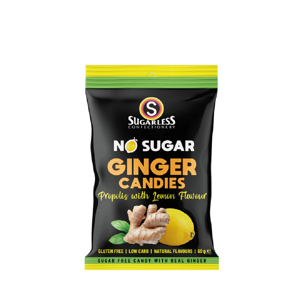 Sugarless Confectionery - Ginger Candies Propolis With Lemon Flavour (60g) (20/carton)