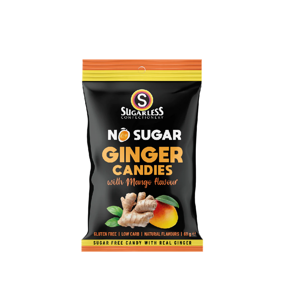 Sugarless Confectionery - Ginger Candies With Mango Flavour (60g) (20/carton)