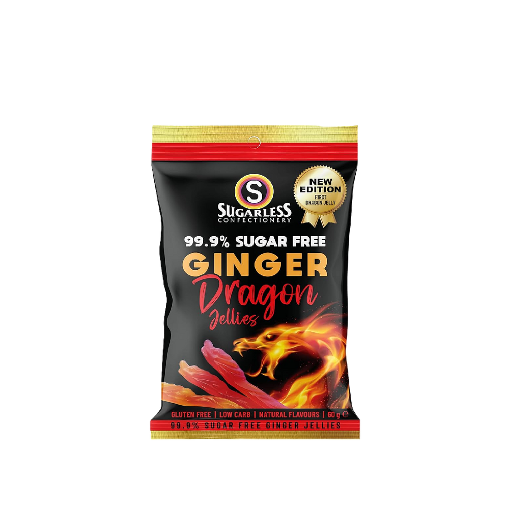 Sugarless Confectionery - Ginger Dragon Jellies (70g) (20/carton)