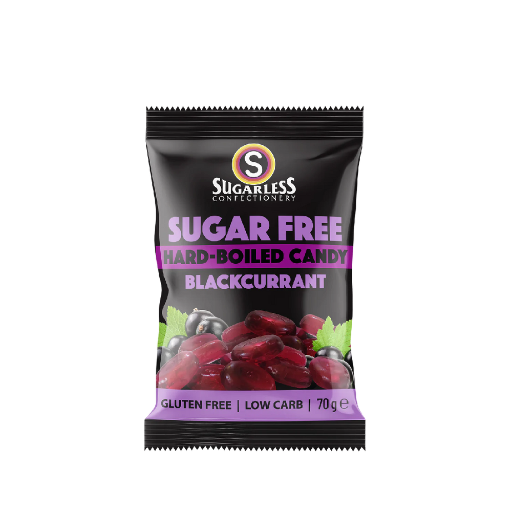 Sugarless Confectionery - Hard Boiled Blackcurrant Flavour Candy (70g) (20/carton)