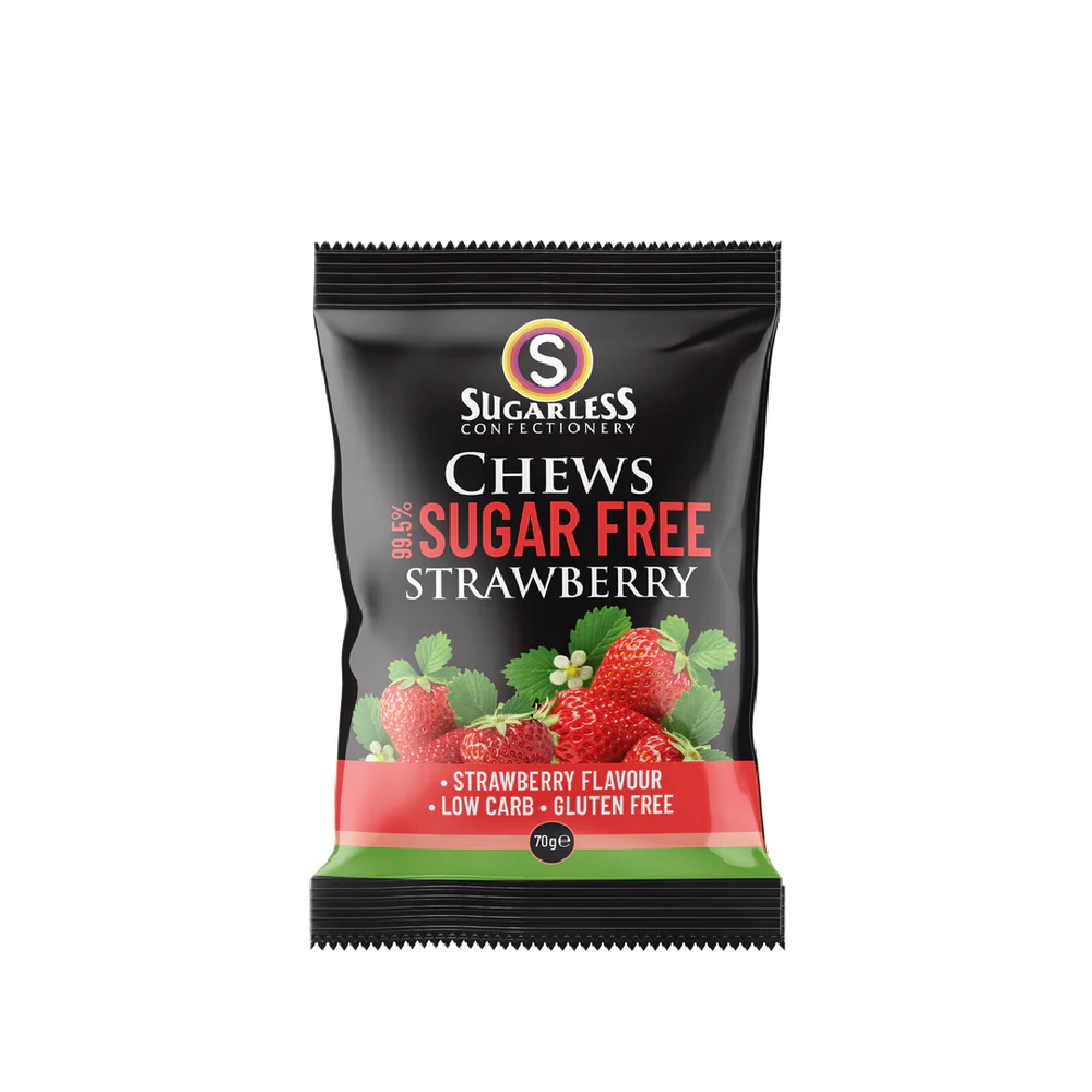 Sugarless Confectionery - Strawberry Flavour Chews (70g) (20/carton)