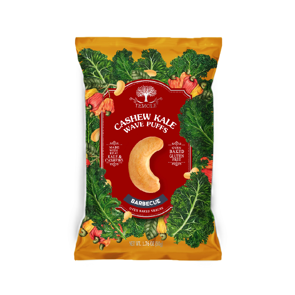 Temole - Barbecue Kale Cashew Wave Puffs (50g) (24/carton)