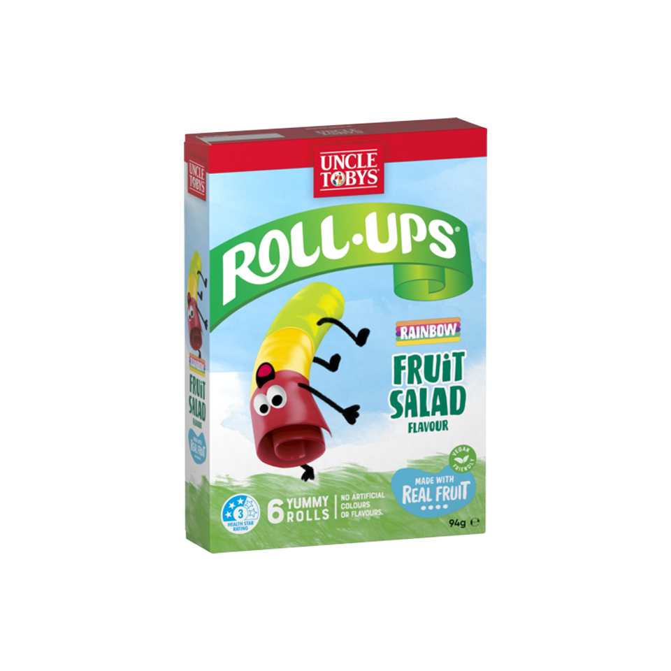 Uncle Tobys Roll-Ups - Rainbow Fruit Salad Flavour (94g) (12/carton)