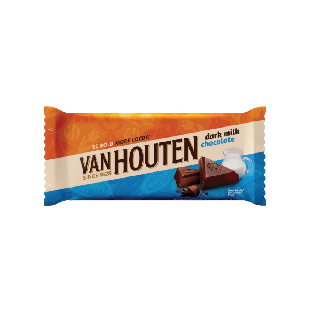 Van Houten - Dark Milk Chocolate Bar (140g) (10/carton)