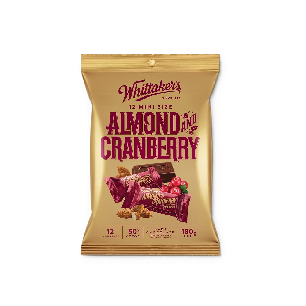 Whittaker's - Almond & Cranberry Mini Slab (180g) (12/carton)