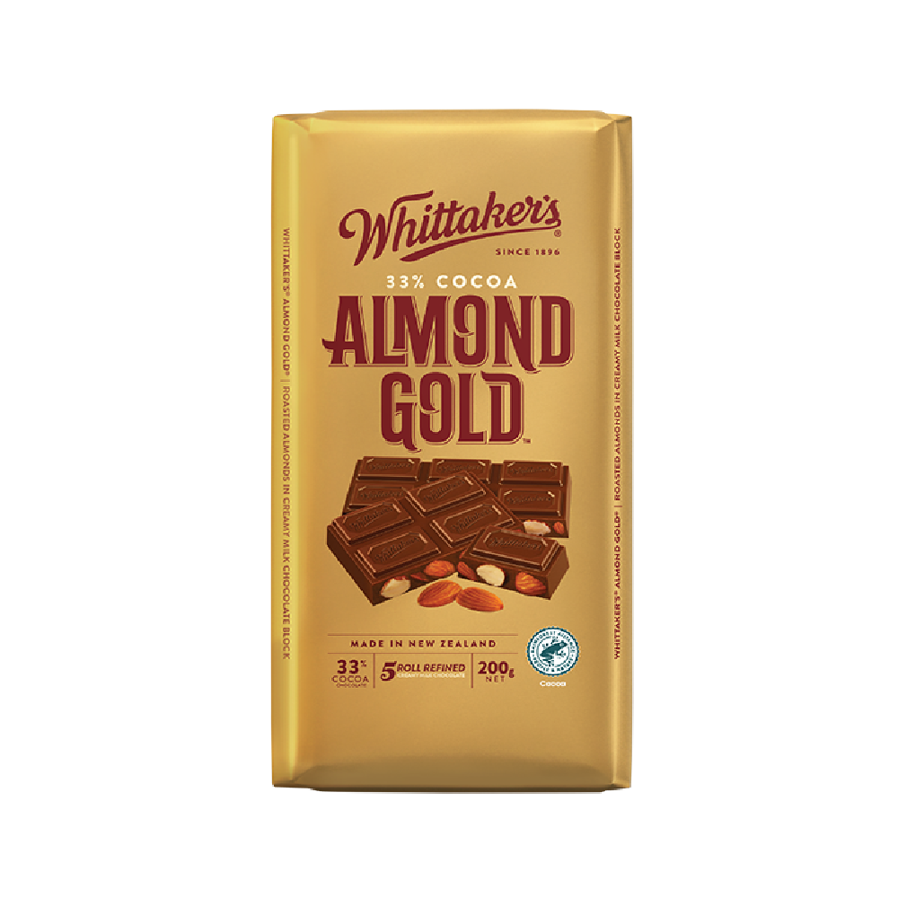 Whittaker's - Almond Gold Chocolate Block (200g) (14/carton)