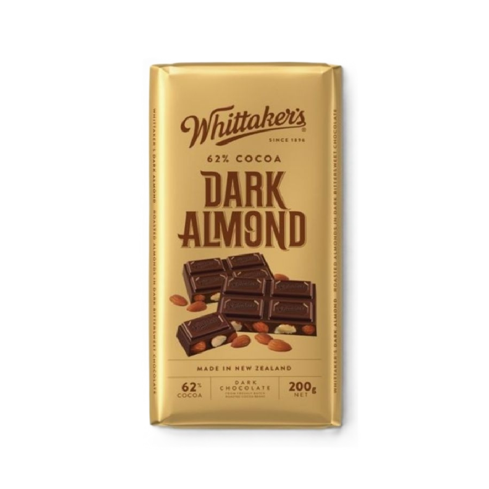 Whittaker's - Dark Almond Chocolate Block (200g) (14/carton)