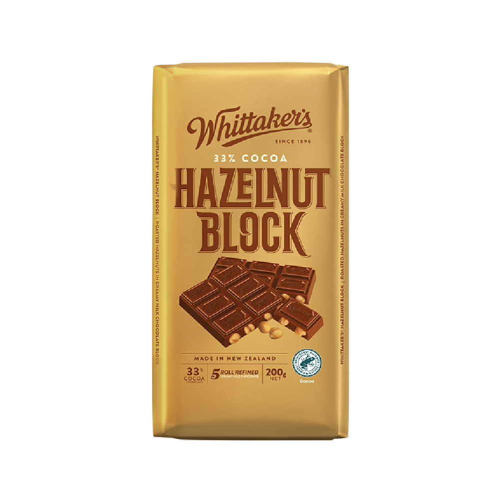 Whittaker's - Hazelnut Chocolate Block (200g) (14/carton)