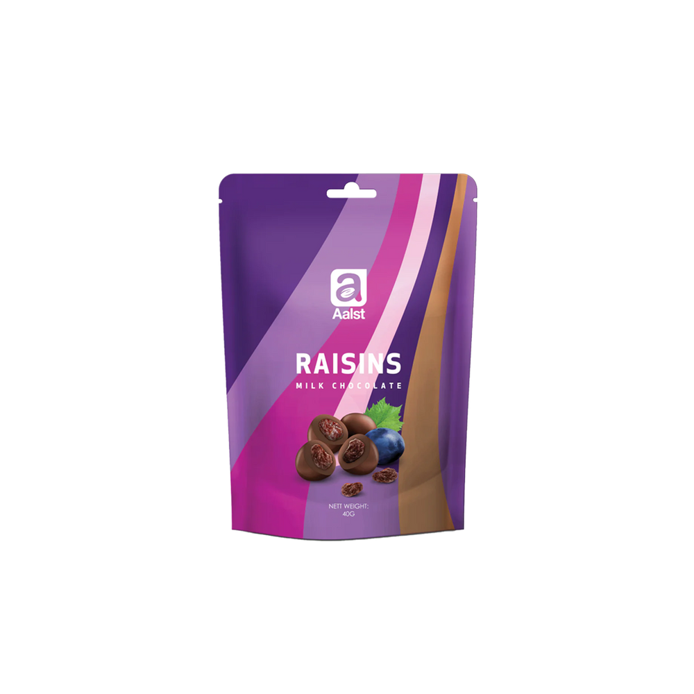 Aalst - Whole Raisin Milk Chocolate Doypack (40g) (24/Carton)