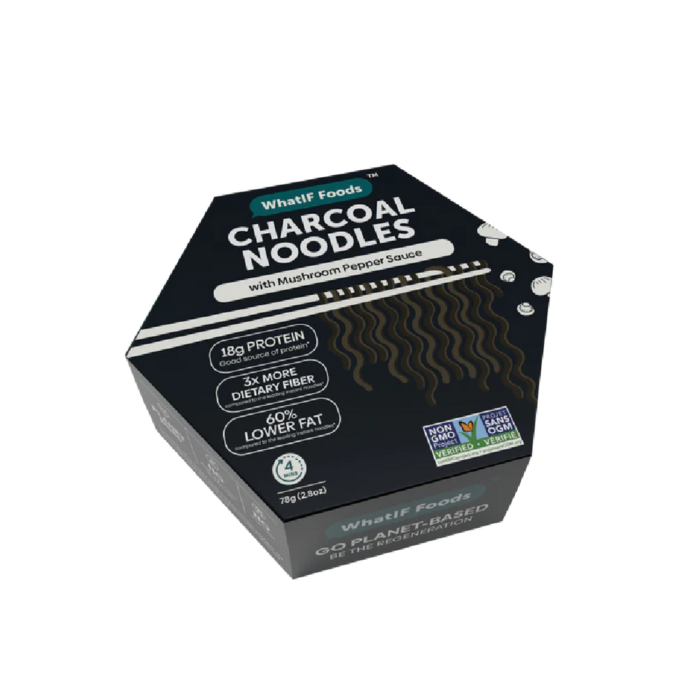 Whatif - Charcoal Noodle with Mushroom Pepper Sauce (80g) (8/carton)