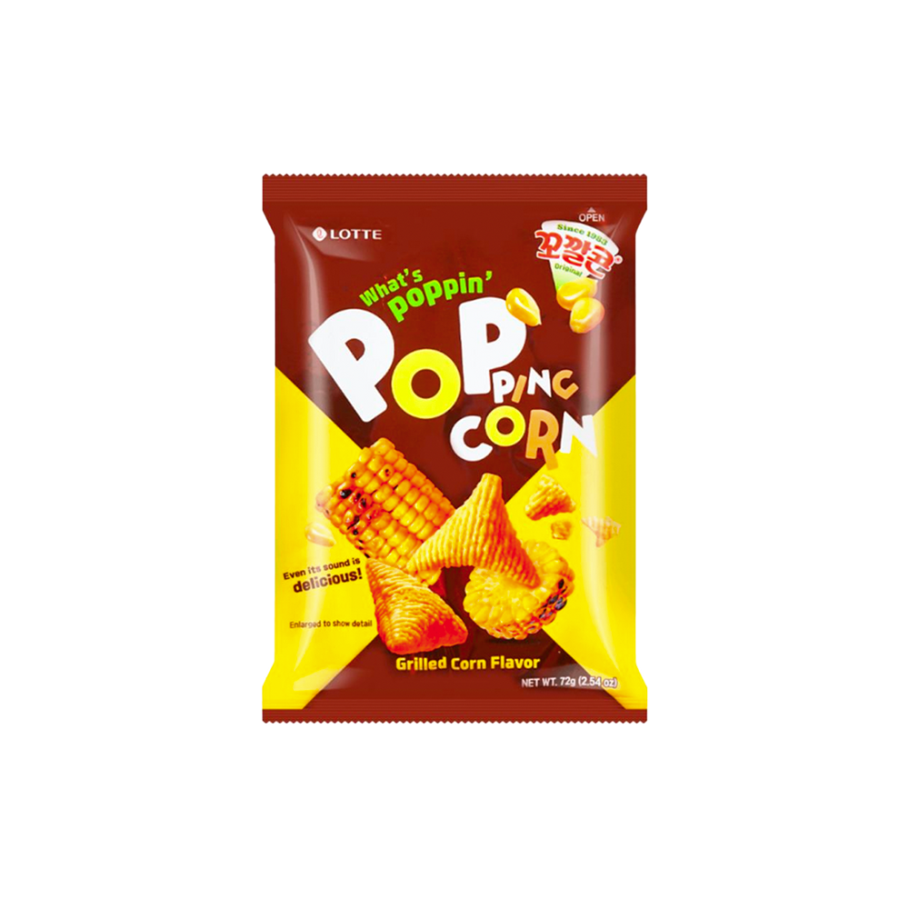 Lotte Popping - Grilled Corn Chips (72g) (20/carton)