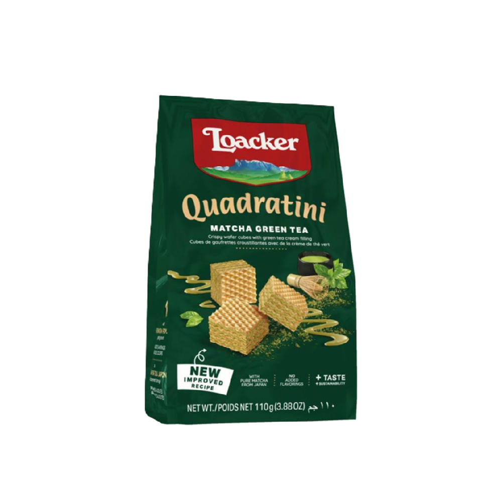 Loacker - Quadratini Mini Matcha (110g) (12/carton)