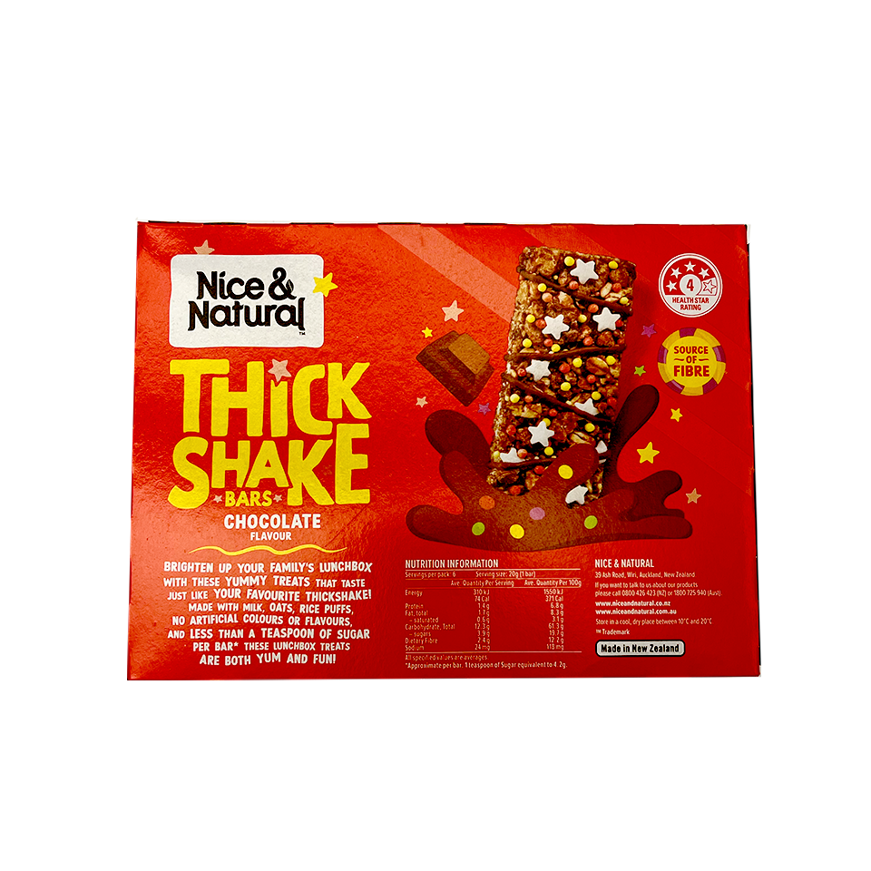 Nice and Natural - Thick Shake Chocolate Bars (120g)