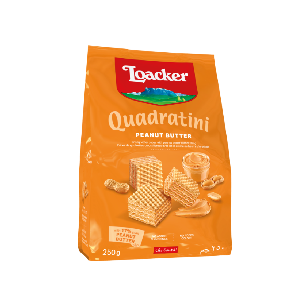 Loacker - Quadratini Peanut Butter Wafers (220g) (18/carton)